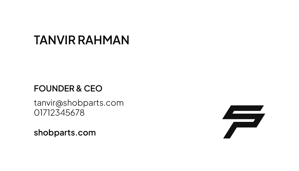 ShobParts founder business card
